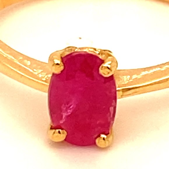 Burmese Ruby 1.05ct Solid 18K Yellow Gold Ring - Picture 10 of 10